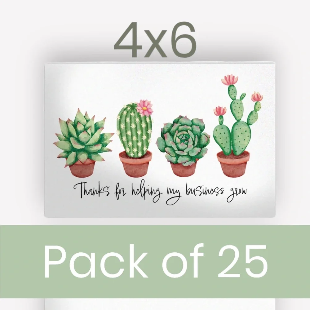 Succulents 4x6 Insert Cards Pack of 25